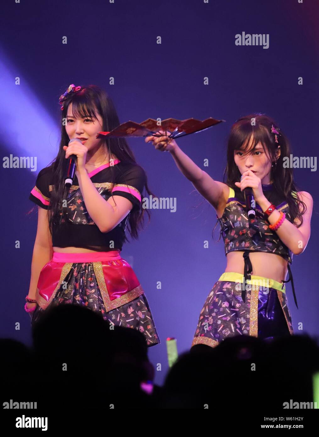 Sayaka Yamamoto, right, and other members of Japanese idol