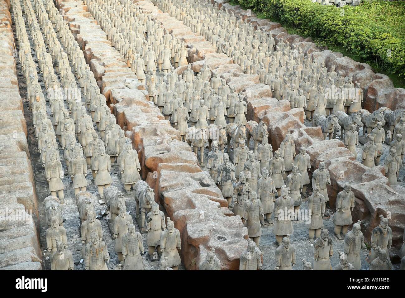 Replicas of terracotta army sculptures of the Terracotta Warriors and