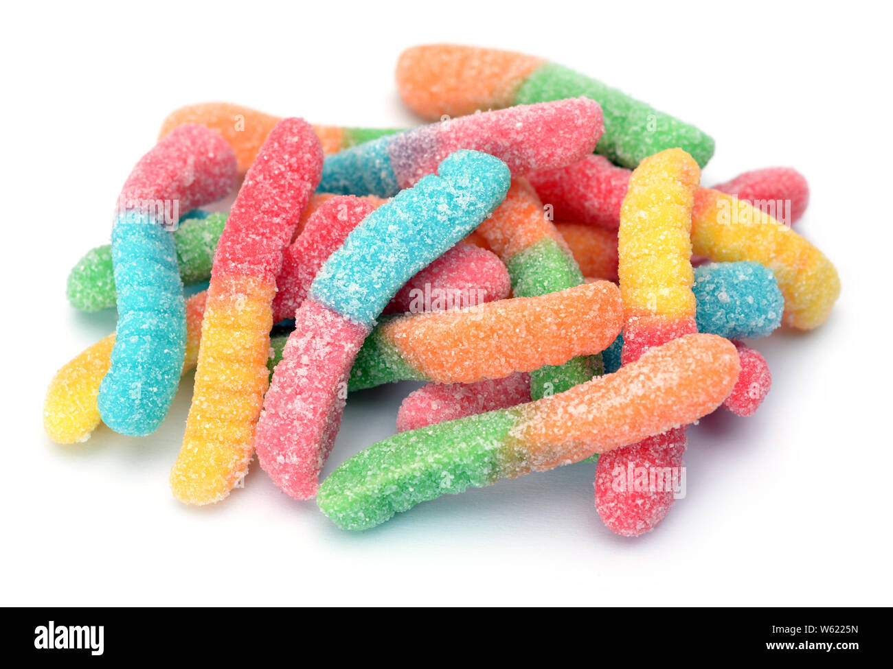 Colorful And Flavor Gummy Candy On White Stock Photo Alamy