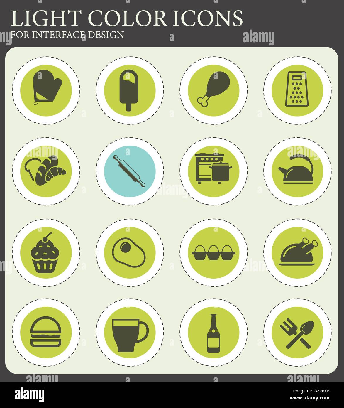 Food and kitchen simple icons for web Stock Vector Image & Art - Alamy