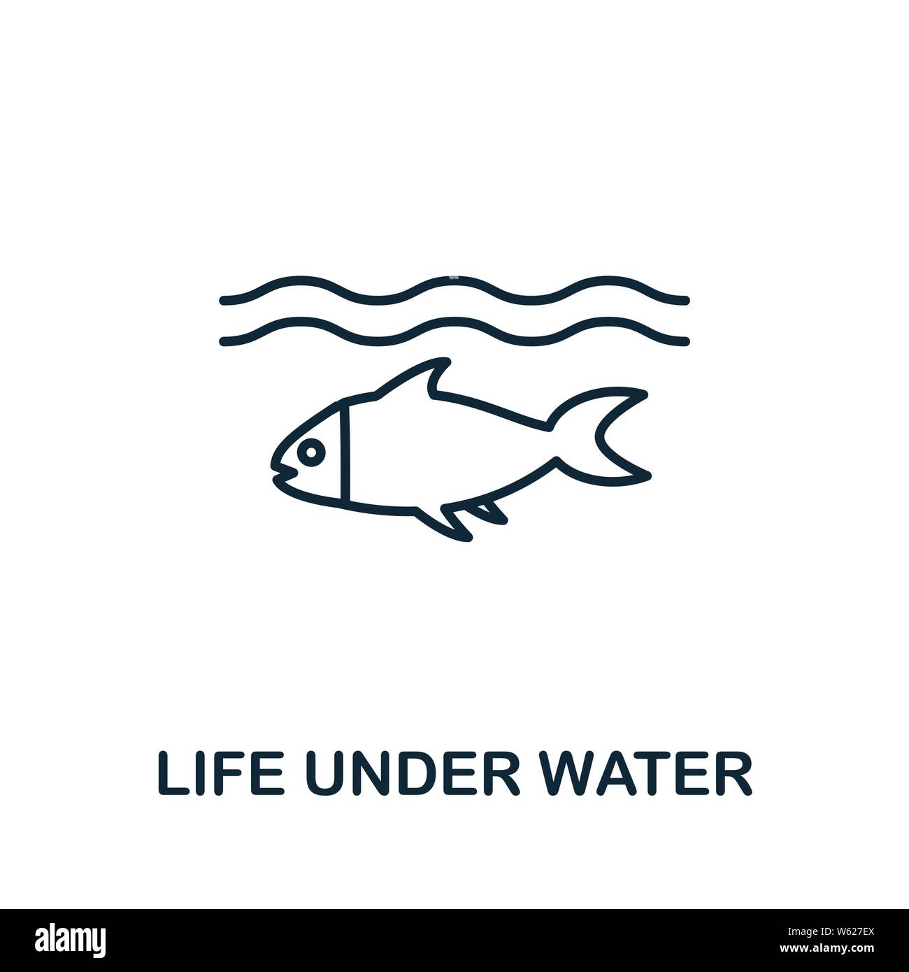 Life Under Water outline icon. Thin line style from community icons collection. Pixel perfect simple element life under water icon for web design Stock Vector