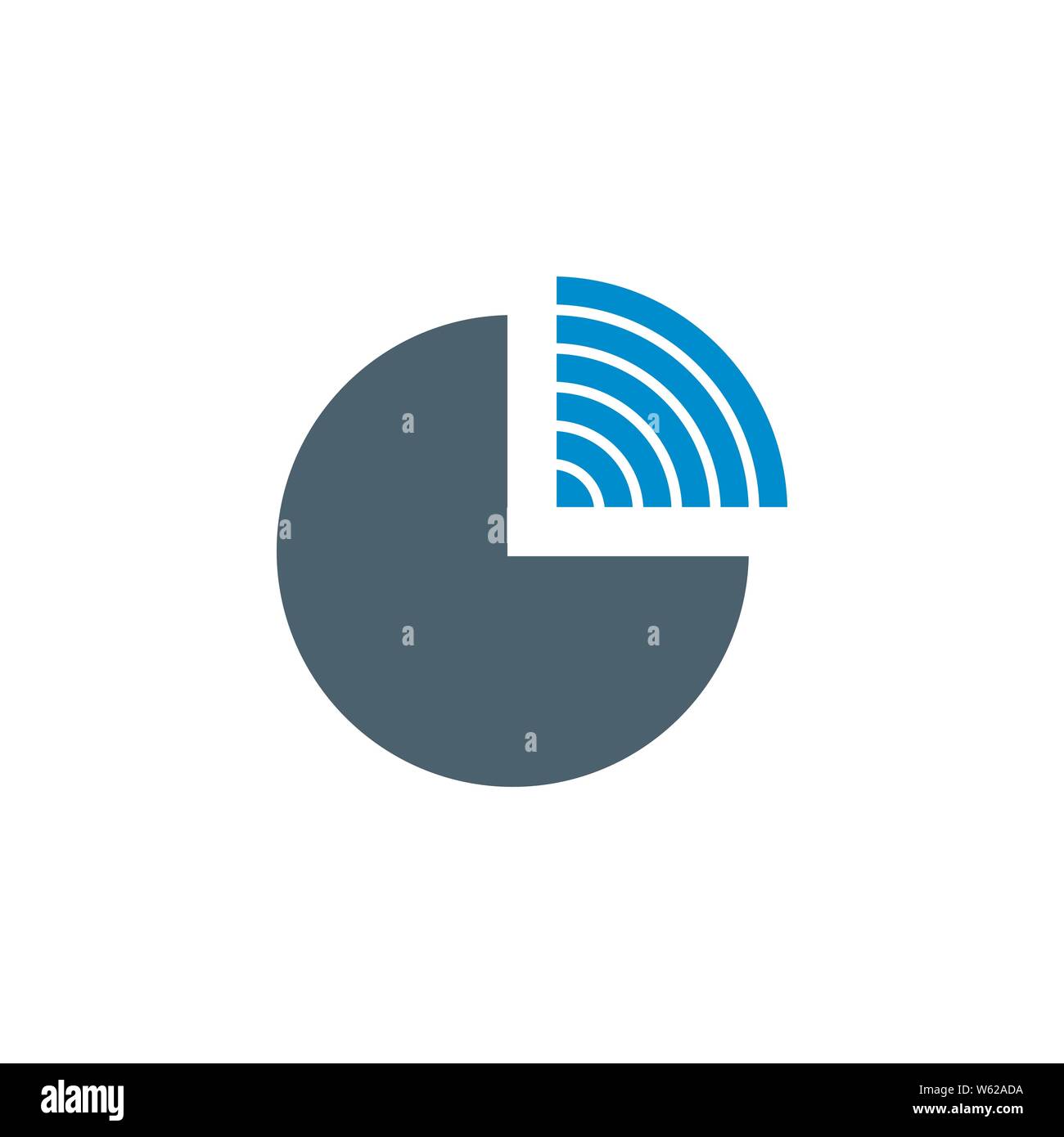 Pie Chart related vector glyph icon. Stock Vector