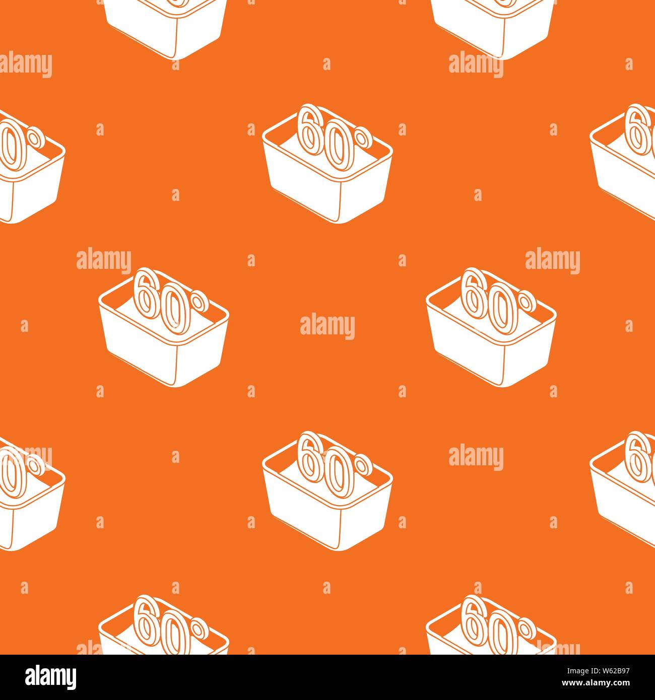Hand wash 60 degrees celsius pattern vector orange Stock Vector