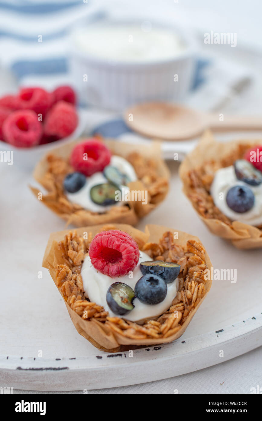 Granola Cups Stock Photo Alamy