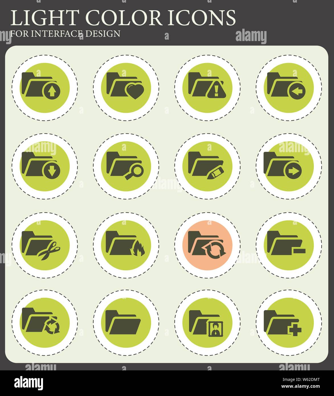 Folders icon set for web sites and user interface Stock Vector