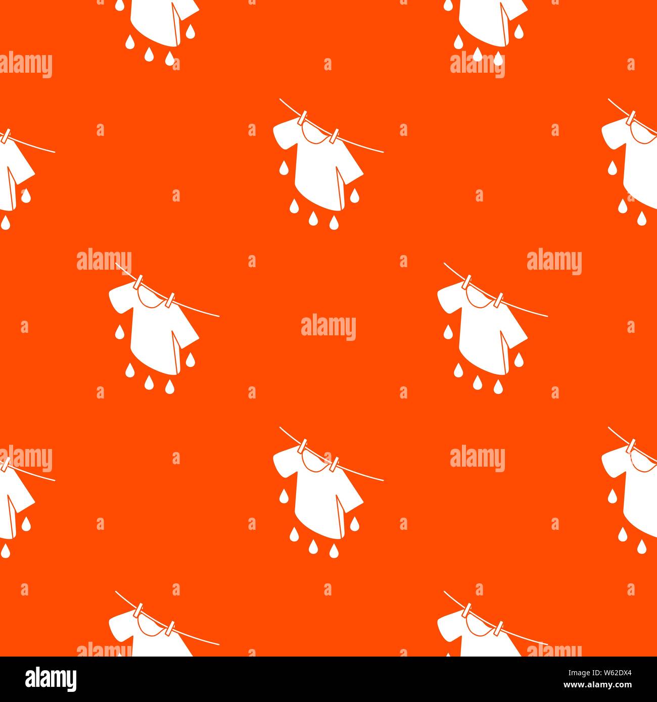 Shirt drying pattern vector orange Stock Vector
