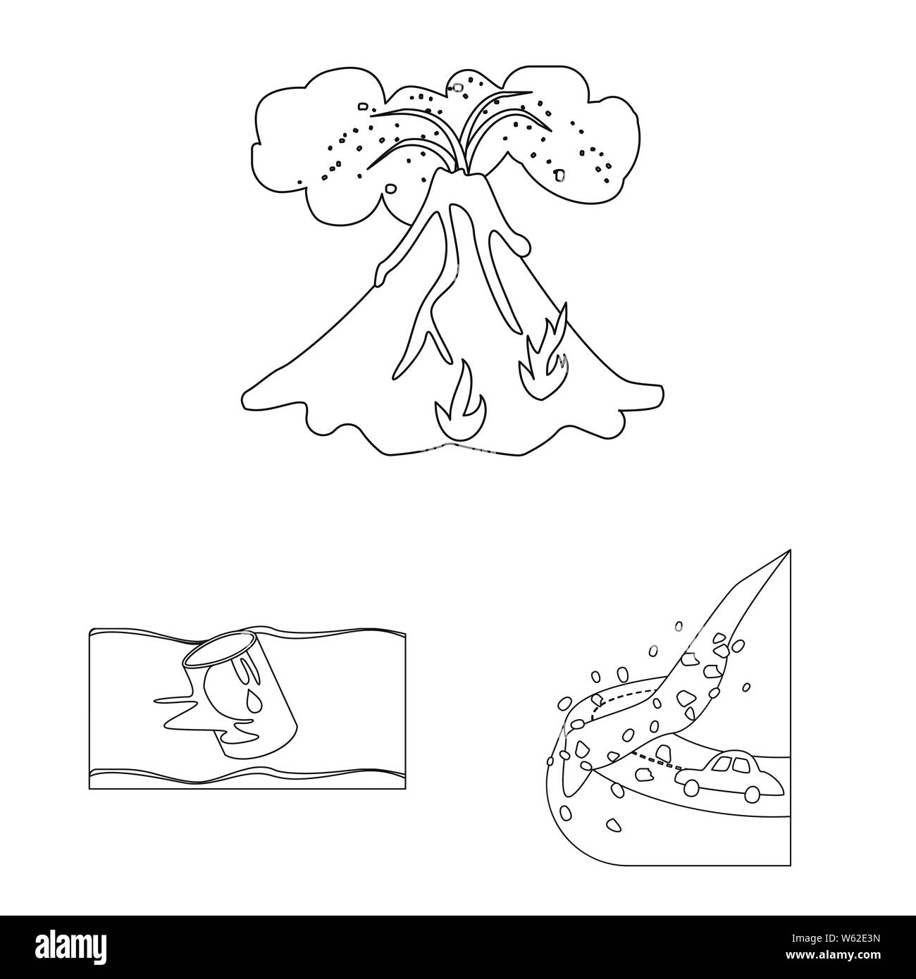 Vector illustration of cataclysm and disaster symbol. Collection of ...