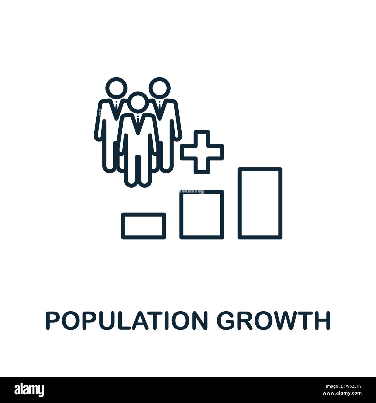 Population Growth outline icon. Thin line style from icons collection. Pixel perfect simple element population growth icon for web design, apps Stock Vector
