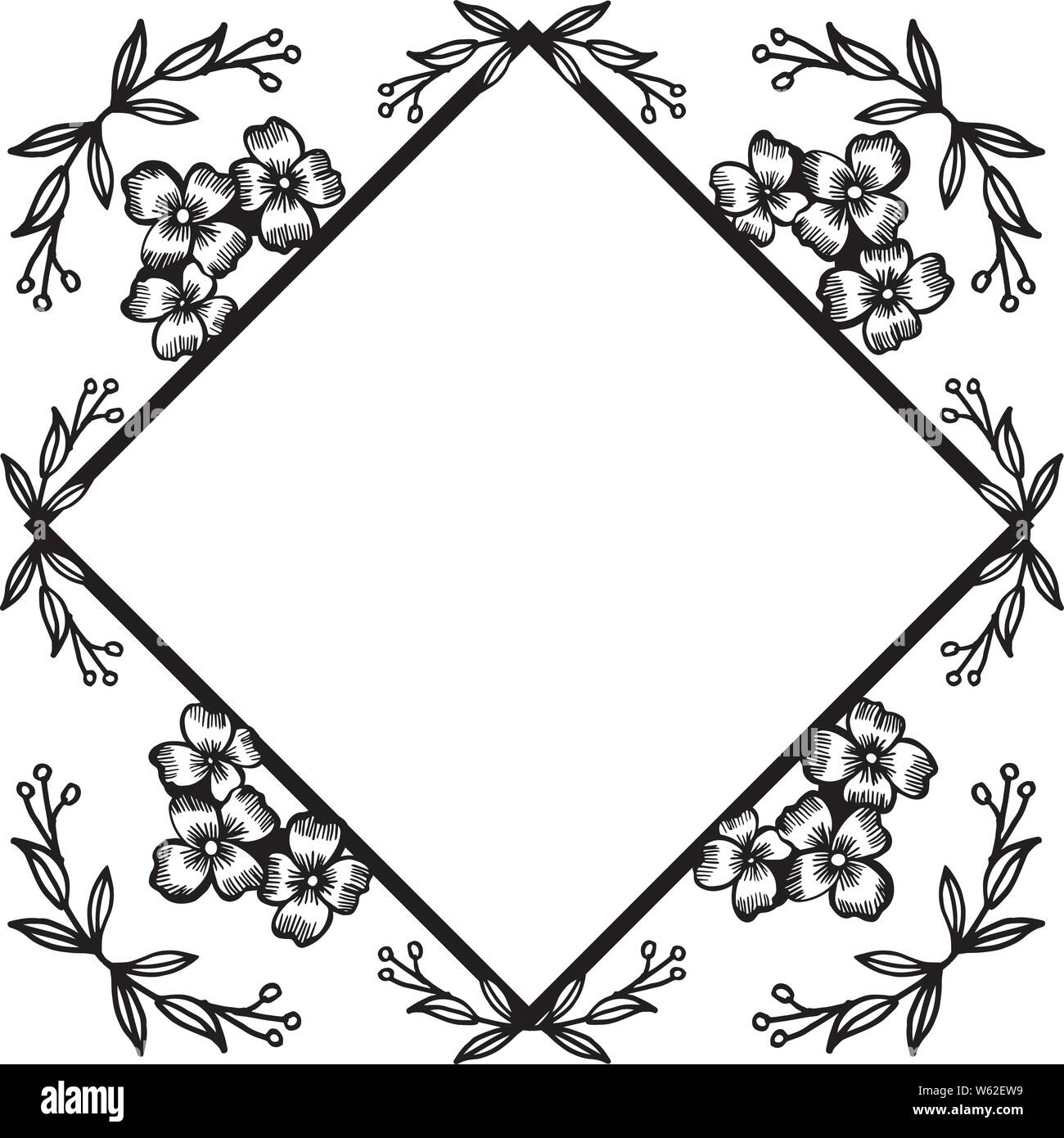 Floral Frame Arrangement Isolated On Backdrop Banner And Poster