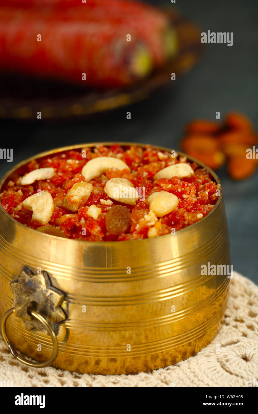 Gajar ka halwa in bowl Stock Photo Alamy