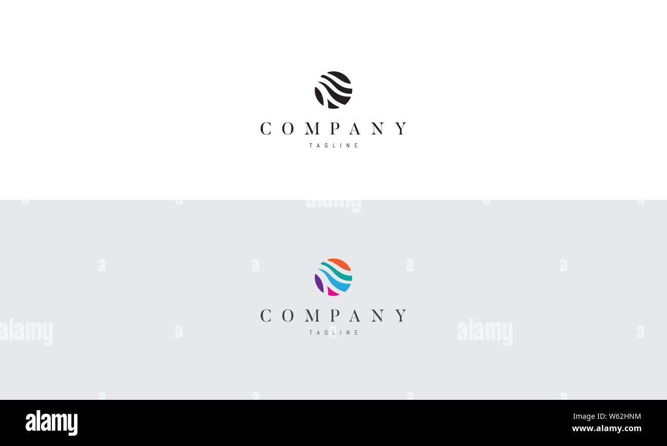 Vector logo on which the abstract image of a wave in a circle Stock ...