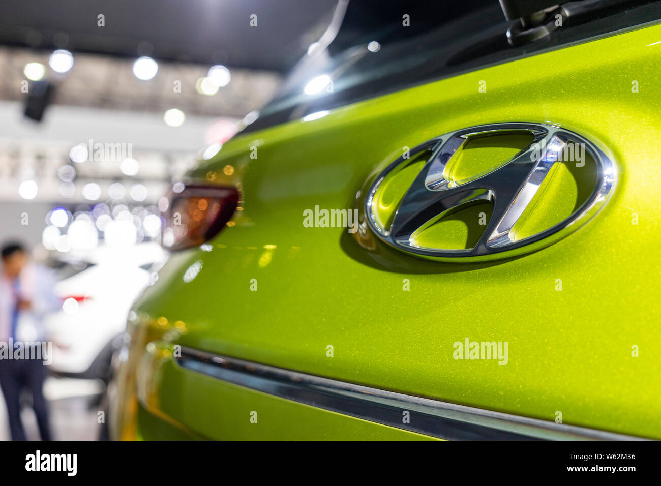 --FILE--View of a logo of Beijing Hyundai Motor during an exhibition in ...