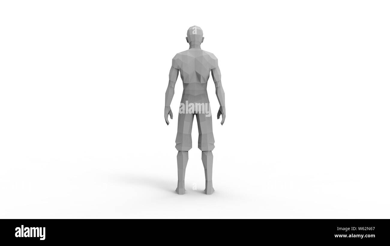 3D rendering of a digital human model isolated in white studio ...