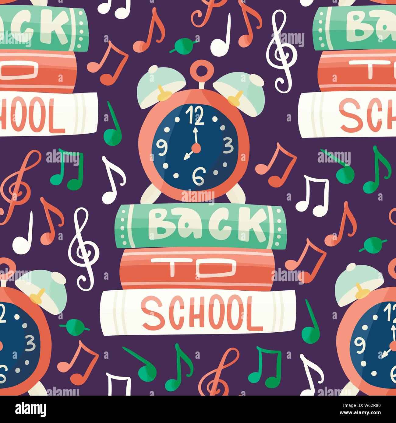 Seamless vector school pattern. Back to school illustration n a flat ...