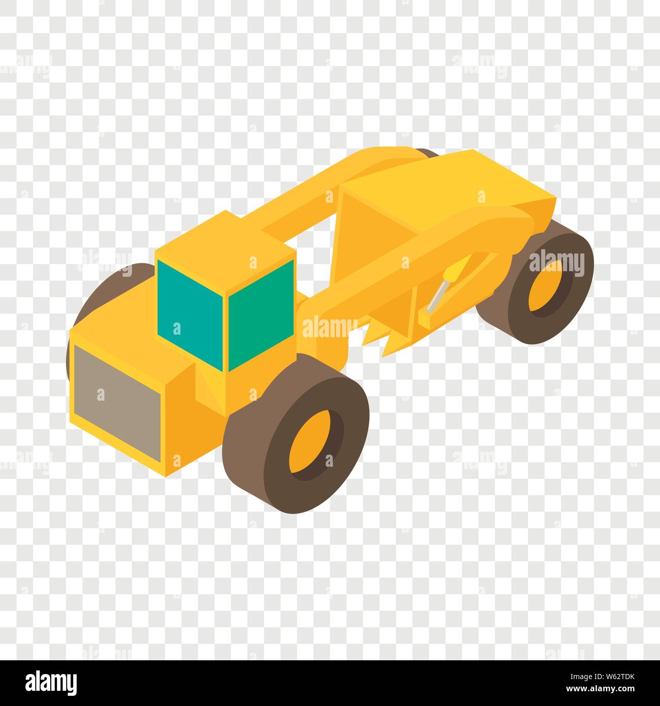 Motor grader machine icon, isometric 3d style Stock Vector