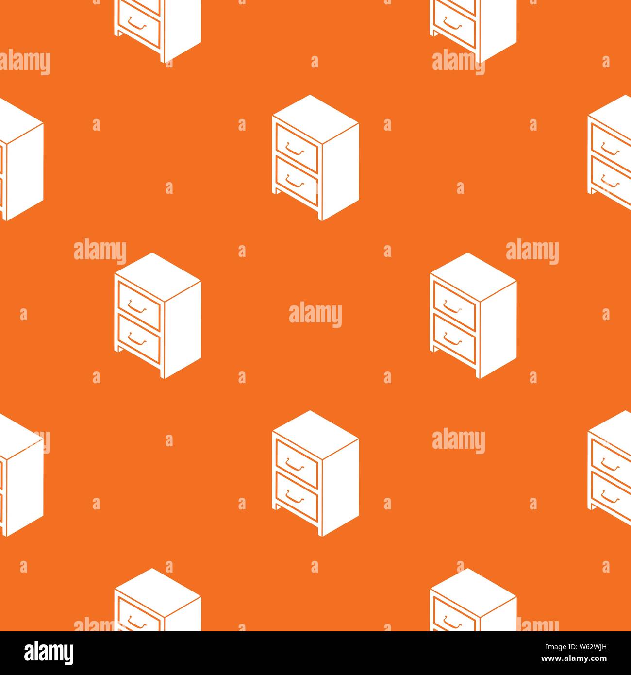 Office chest of drawers pattern vector orange Stock Vector