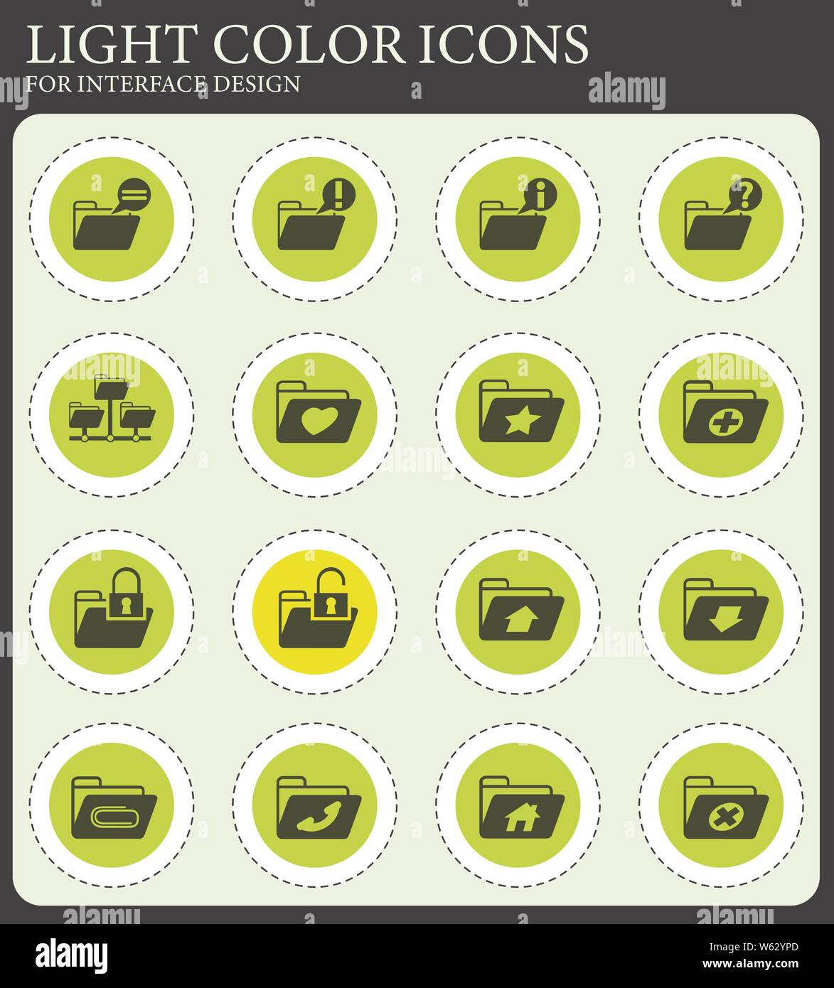 folders vector icons for web and user interface design Stock Vector ...