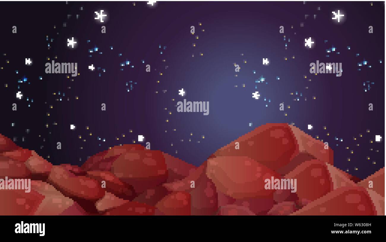 Space planet landscape scene illustration Stock Vector Image & Art - Alamy