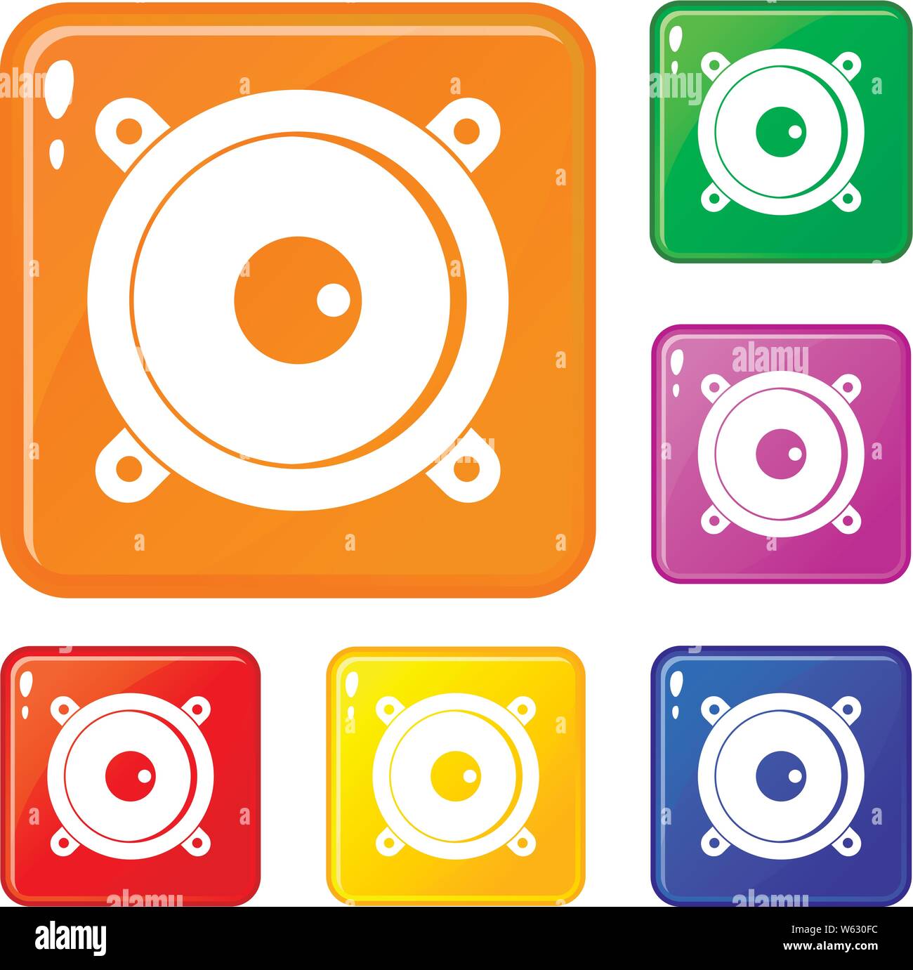 Audio speaker icons set vector color Stock Vector Image & Art - Alamy