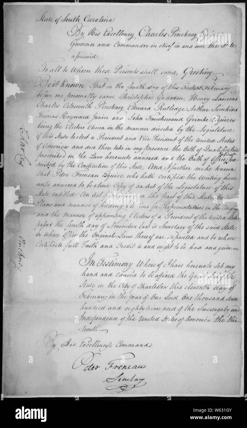 Certification by the Governor of the oath of qualification taken by the