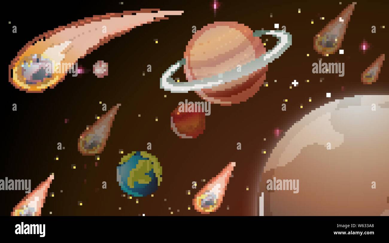 Planets in space scene illustration Stock Vector Image & Art - Alamy