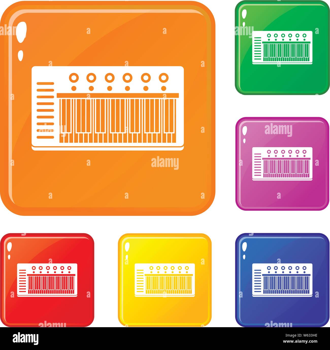 Electronic synth icons set vector color Stock Vector Image & Art Alamy
