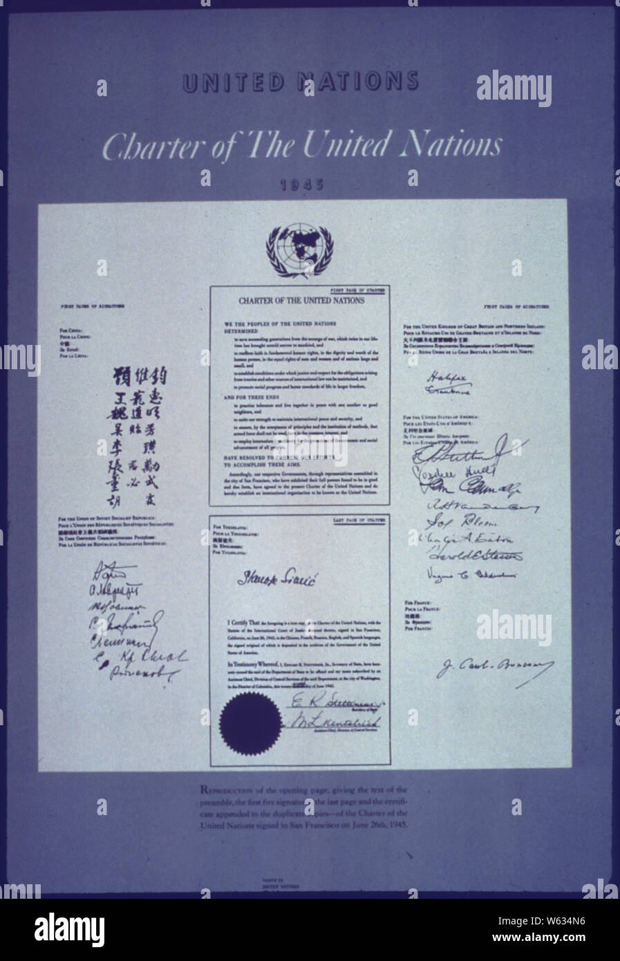 Charter of the United Nations Stock Photo