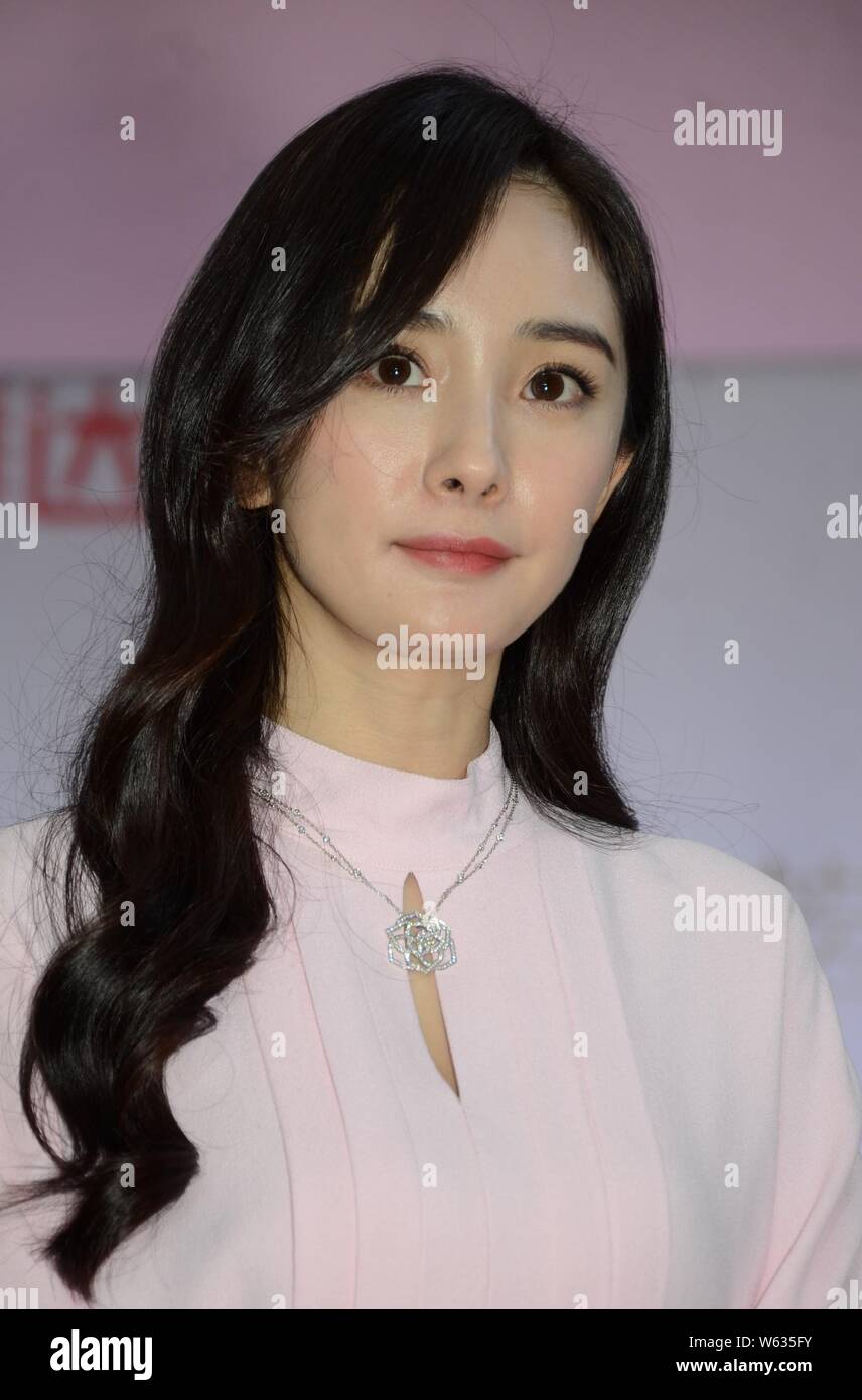 Chinese actress Yang Mi attends a promotional event for LUX in Shanghai ...