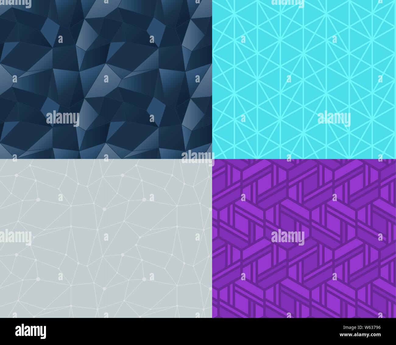 Seamless background set. Colorful pattern vector illustration Stock Vector