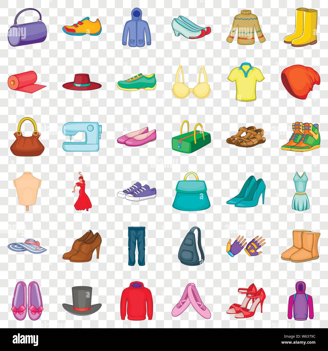 Vogue icons set, cartoon style Stock Vector Image & Art - Alamy