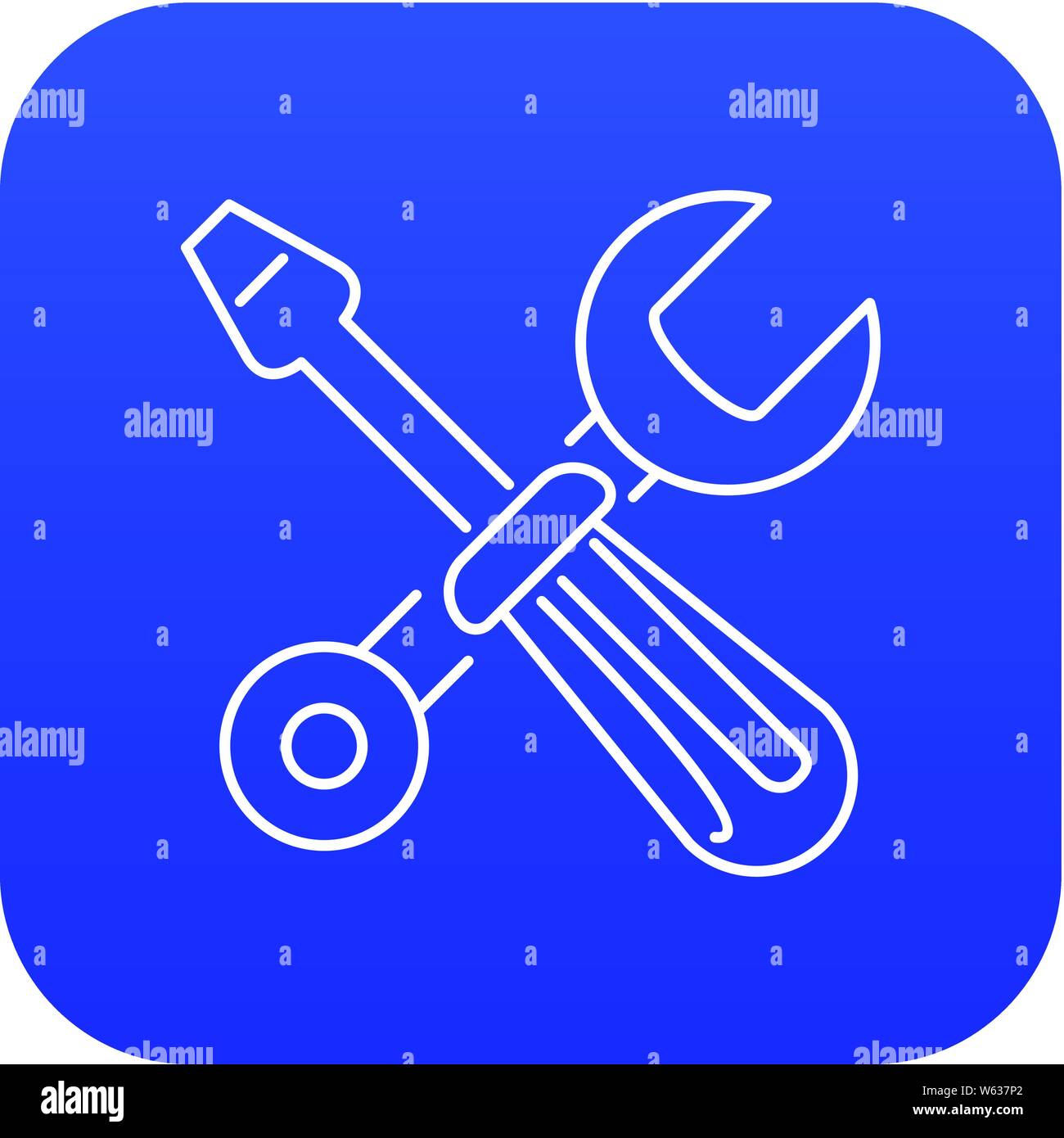 Screwdriver and wrench icon blue vector Stock Vector Image & Art Alamy