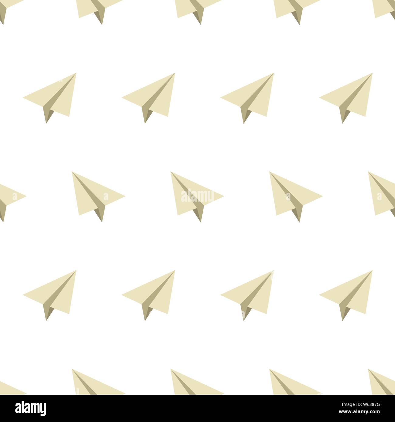 seamless pattern with paper airplanes in flat style in color. Vector illustration Stock Vector