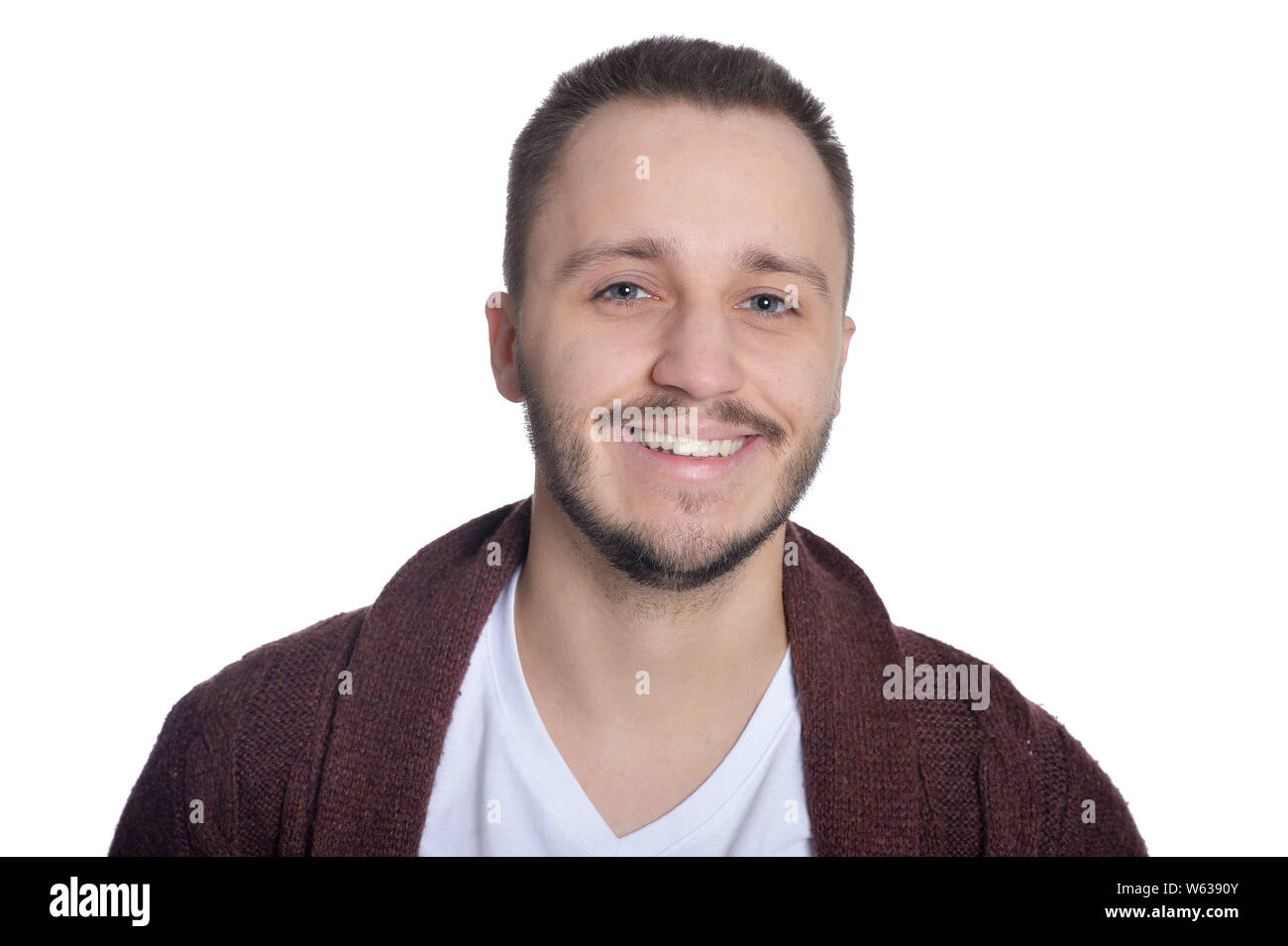 Portrait of young man isolated on white background Stock Photo - Alamy