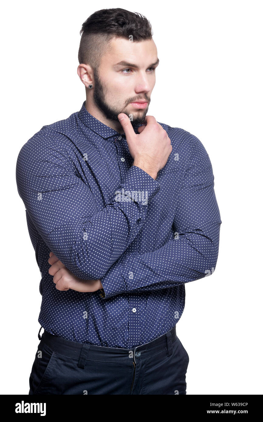 Portrait of handsome young businessman on white background Stock Photo ...