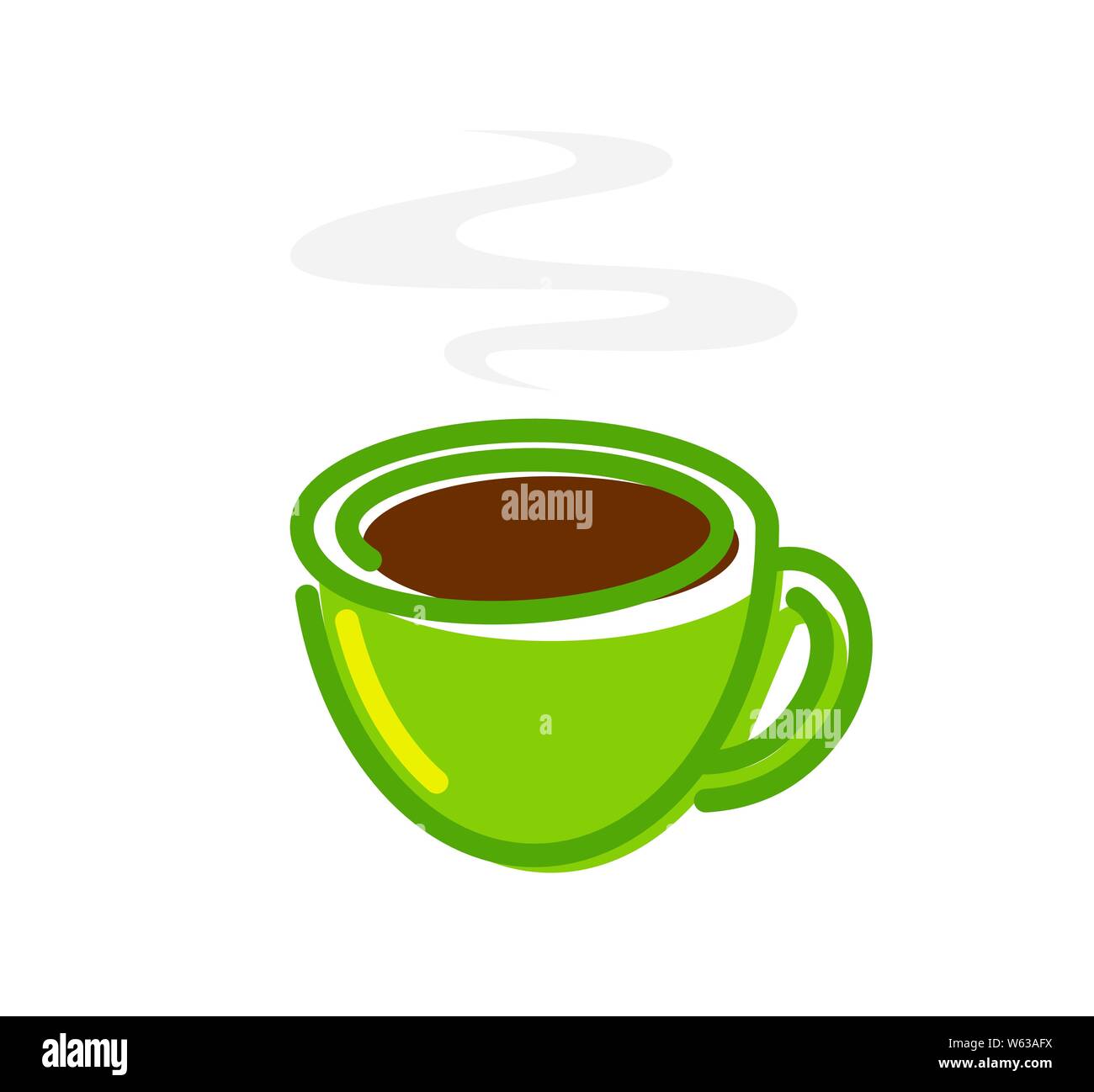 Hot cup of fresh tea. The vector illustration demonstrates fresh aroma