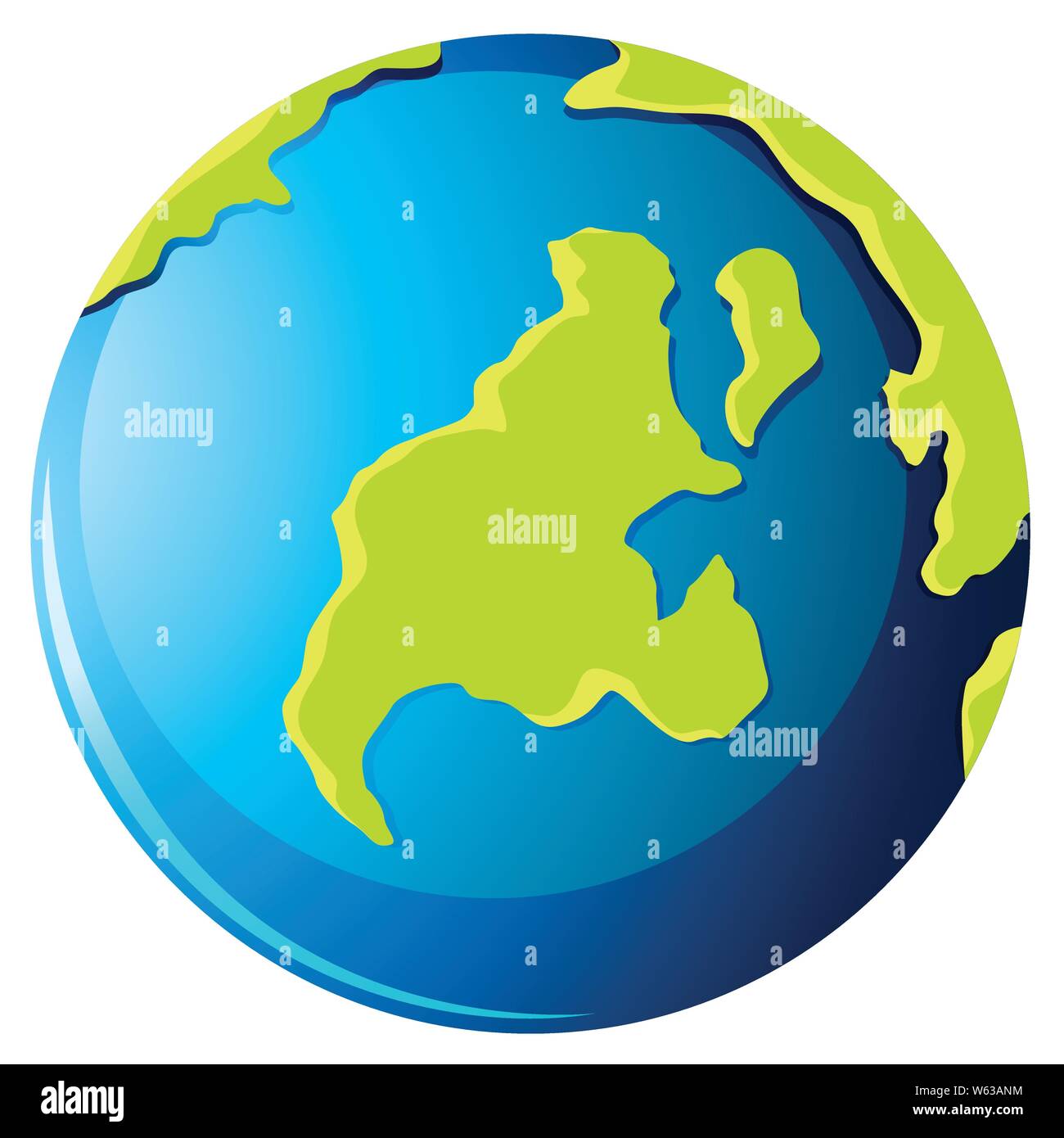 Isolated planet earth white backround illustration Stock Vector