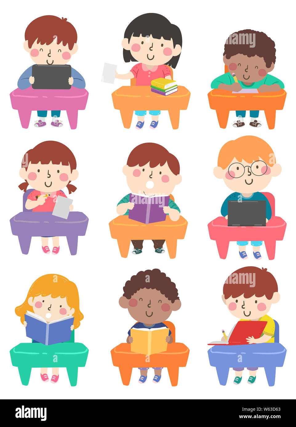 Clipart illustration preschool classroom hi-res stock photography and