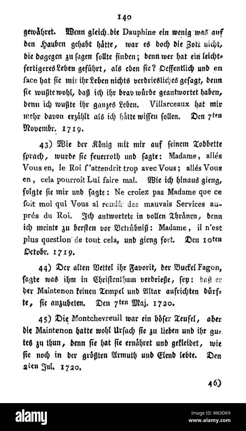 De Anekdoten vom Französischen Hofe (Liselotte von der Pfalz) 144. Stock Photo