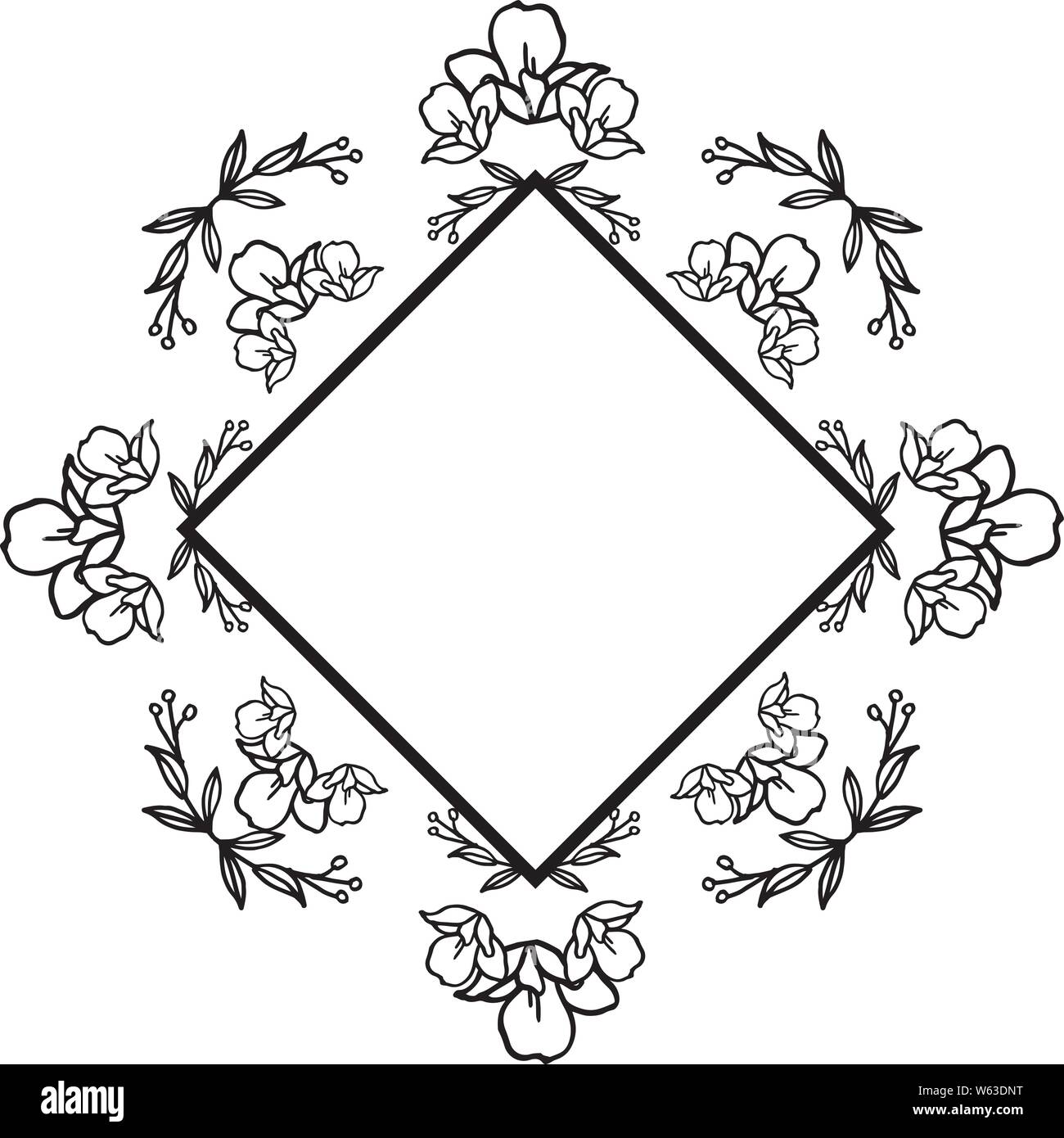 Floral Frame Arrangement Isolated On Backdrop Banner And Poster