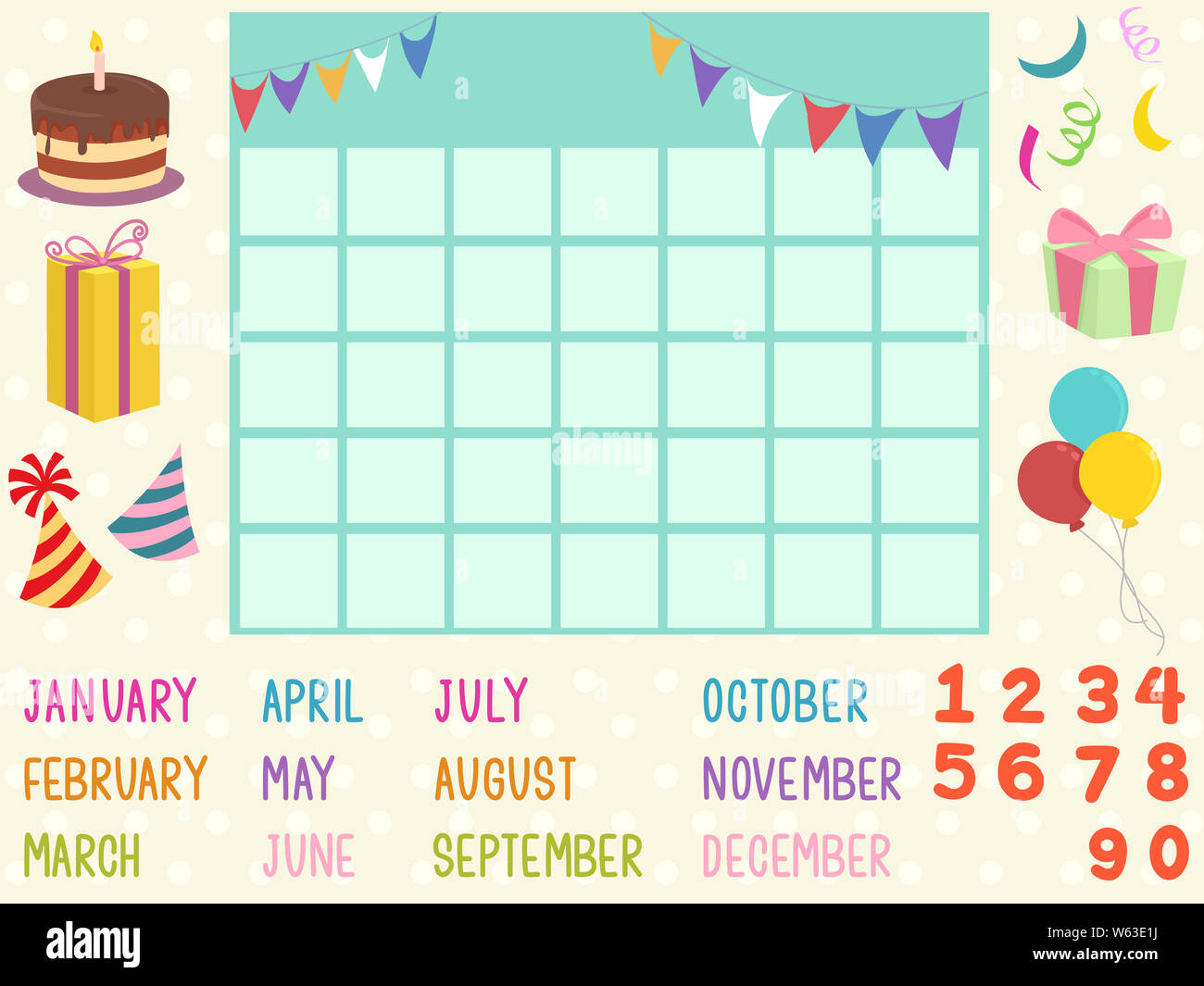 Printable Birthday Chart Months