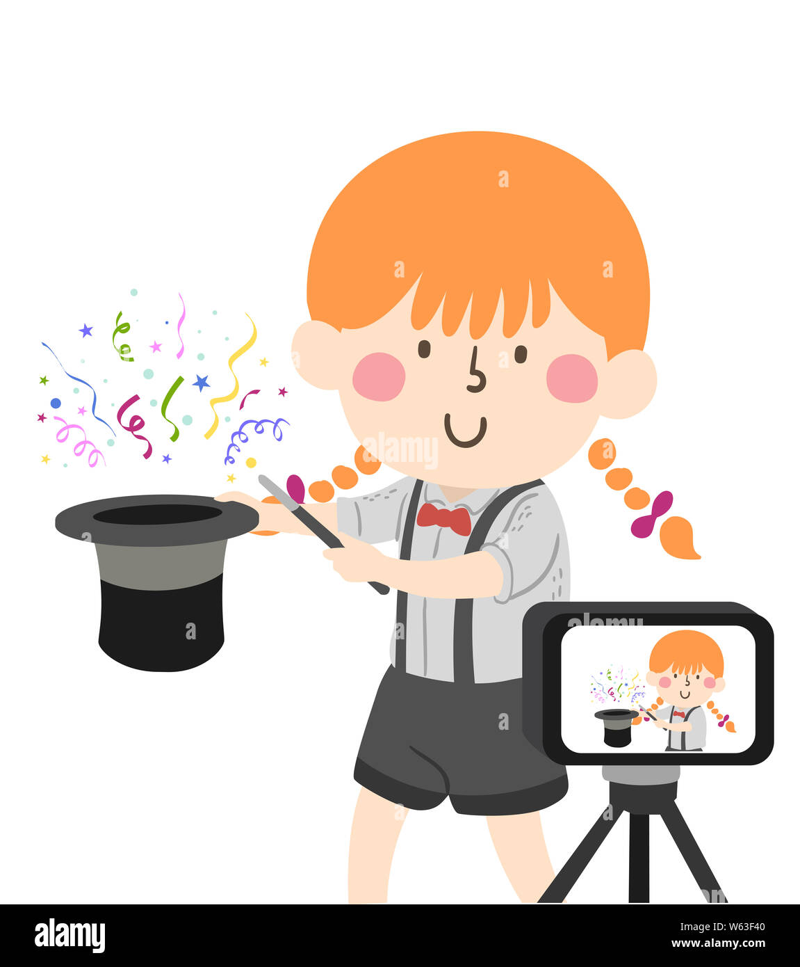 Illustration of a Kid Girl Magician Recording Her Performance Using a Video Camera Stock Photo - Alamy Illustration of a Kid Girl Magician Recording Her Performance Using a Video Camera Stock Photo - Alamy