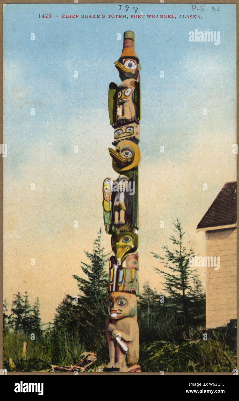 Carte Postale Ancienne Fort Wrangle AK, Chef Indigène Siwash Amérindien C1910