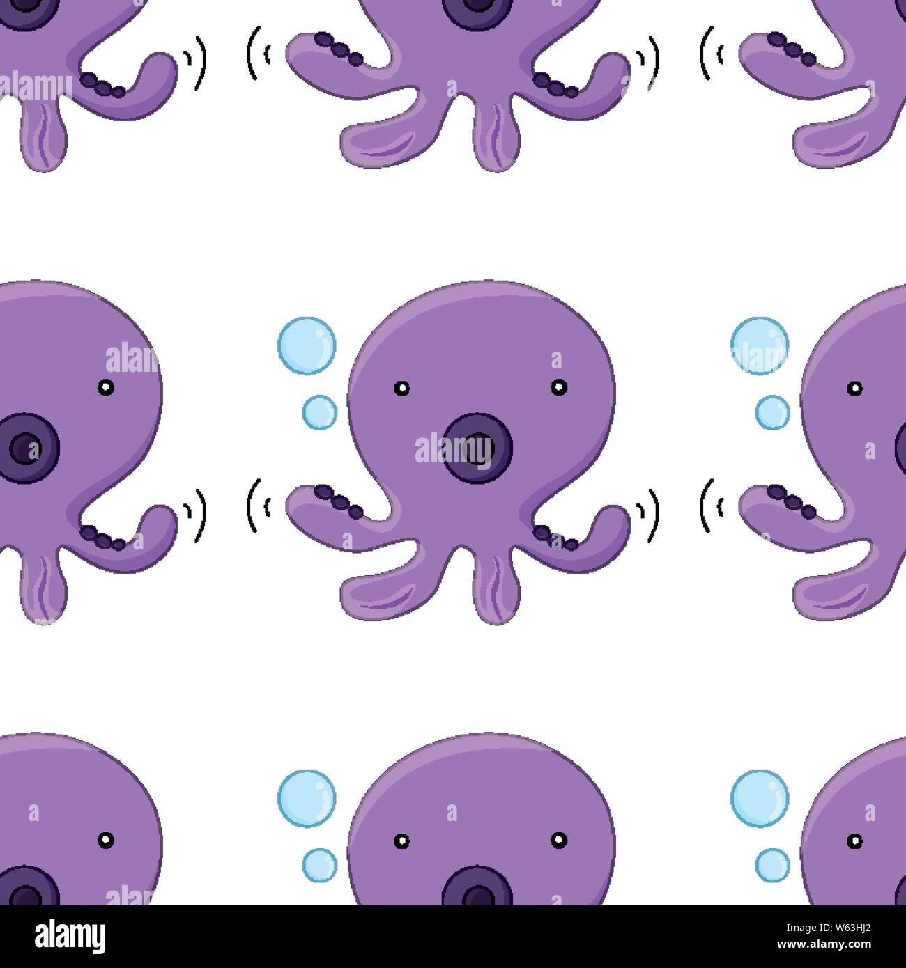 Seamless pattern tile cartoon with octopus illustration Stock Vector ...