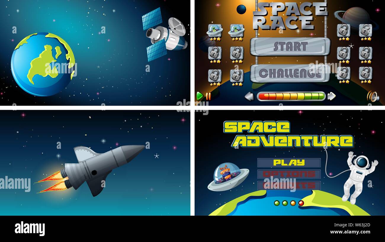 Set of space games illustration Stock Vector Image & Art Alamy