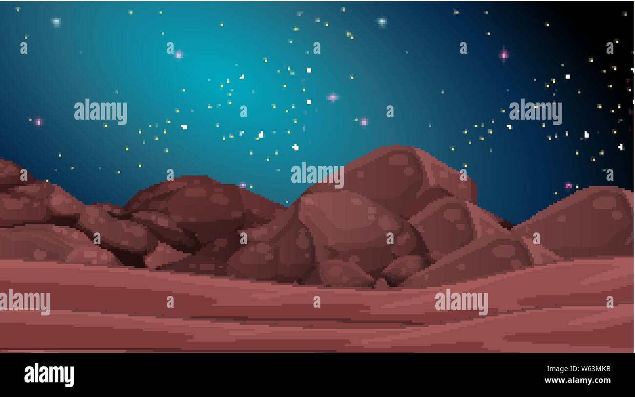 Space planet landscape scene illustration Stock Vector Image & Art - Alamy