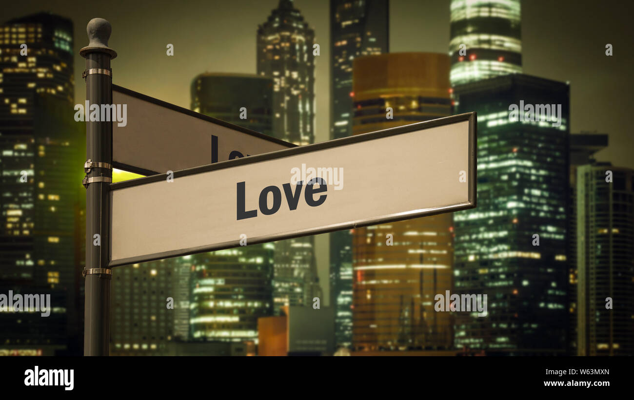 Street Sign the Direction Way to Love Stock Photo - Alamy