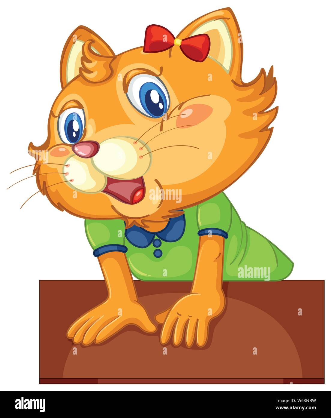 Cute cat isolated on white illustration Stock Vector Image & Art - Alamy