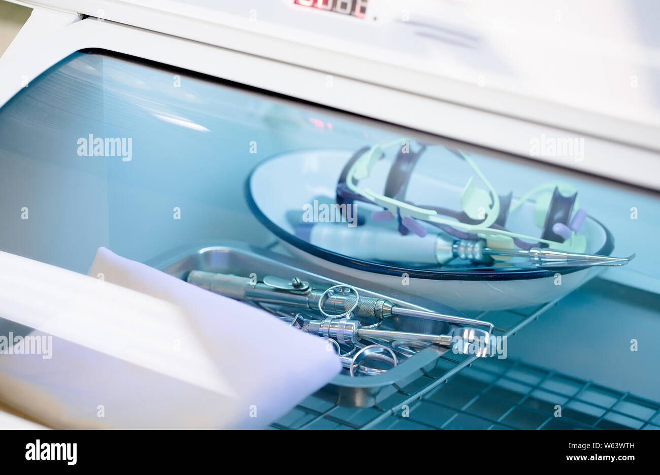 The dental instruments in the sterilizer in the dental clinic Stock