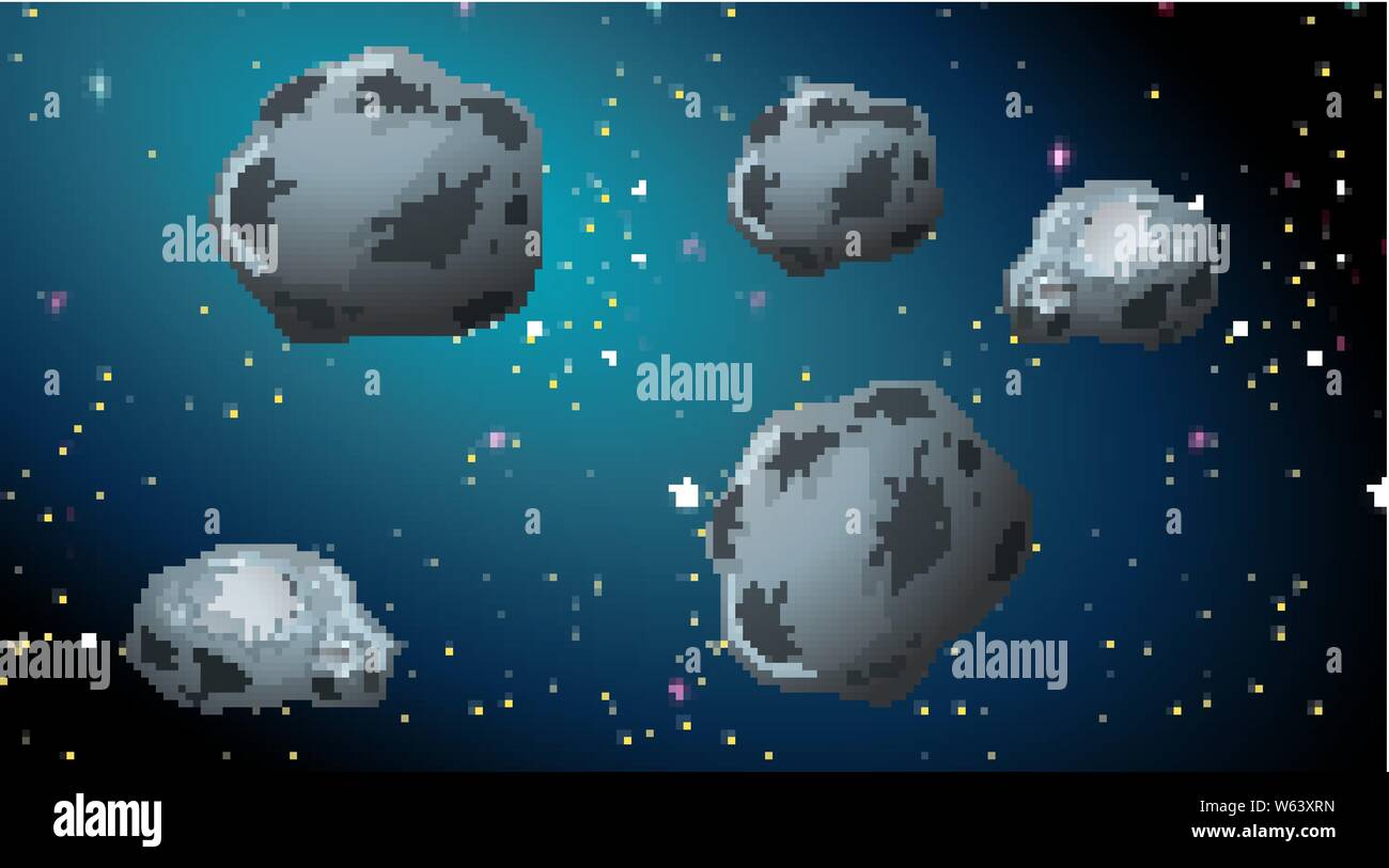 Asteroid in space scene illustration Stock Vector Image & Art - Alamy