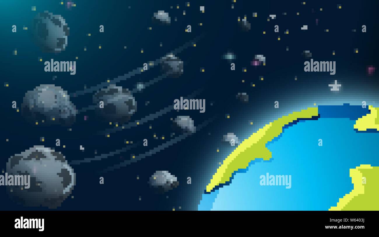 Earth In Space Scene Illustration Stock Vector Image Art Alamy